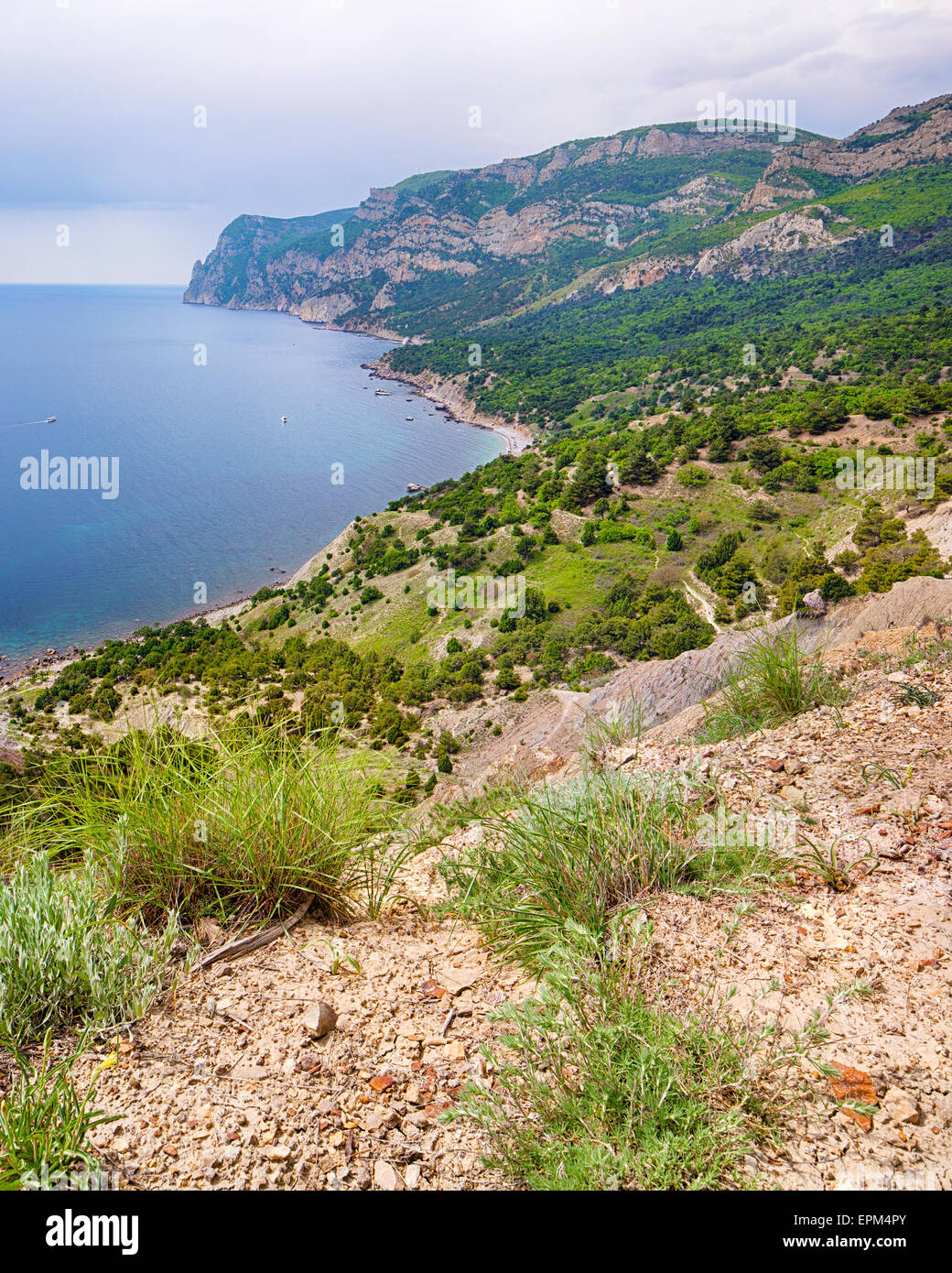 Rocky seascape of Crimea, Ukraine Stock Photo