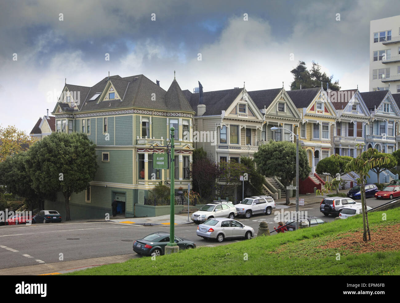 Alamo Square Stock Photo