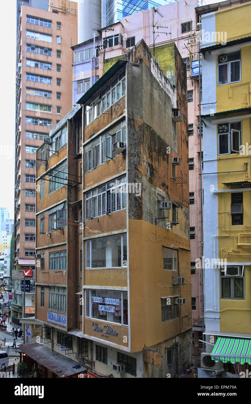 Old residential building in Hong Kong Stock Photo - Alamy