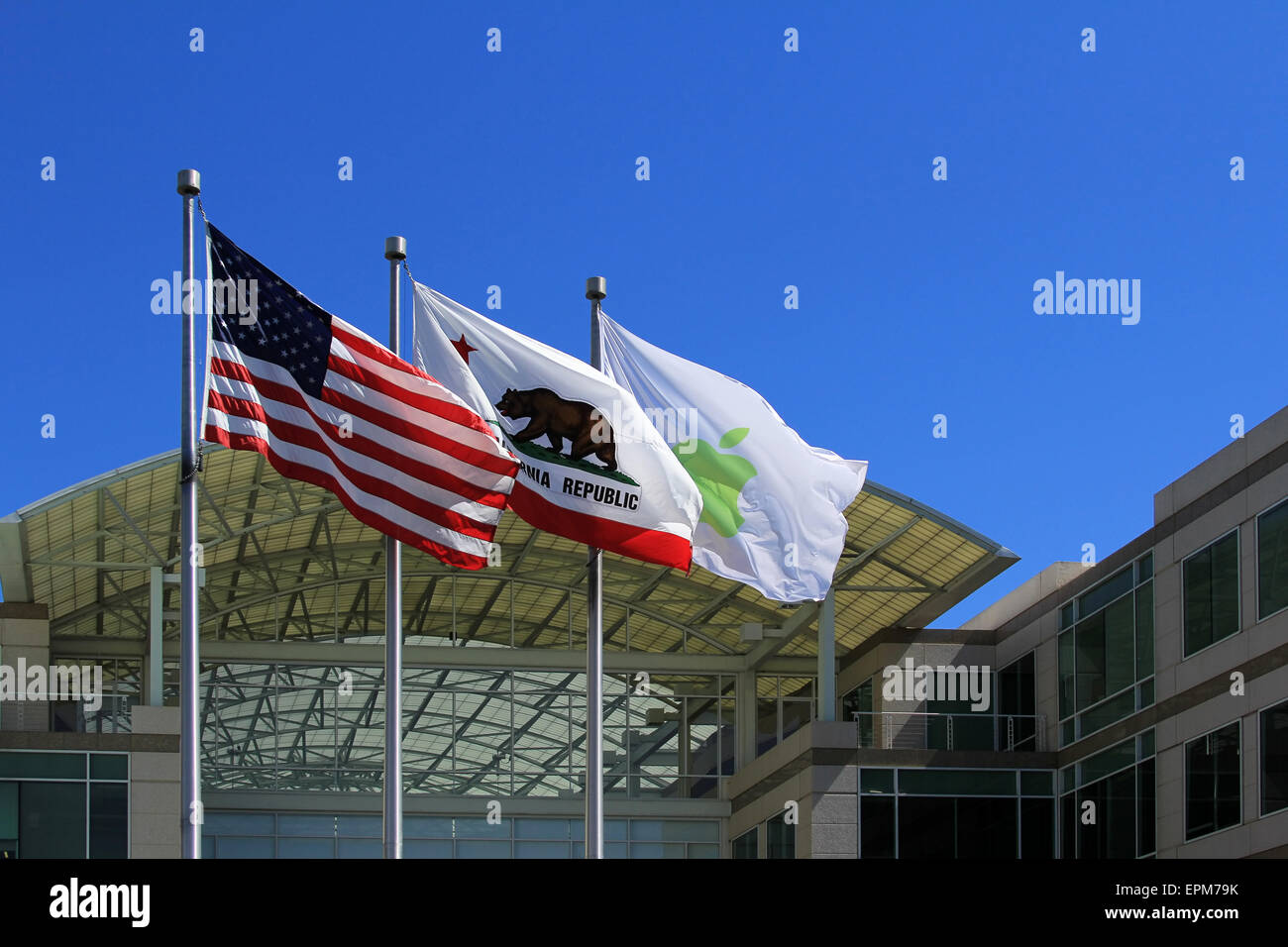 Main entrance at Apple, Inc. campus in Cupertino, CA Stock Photo