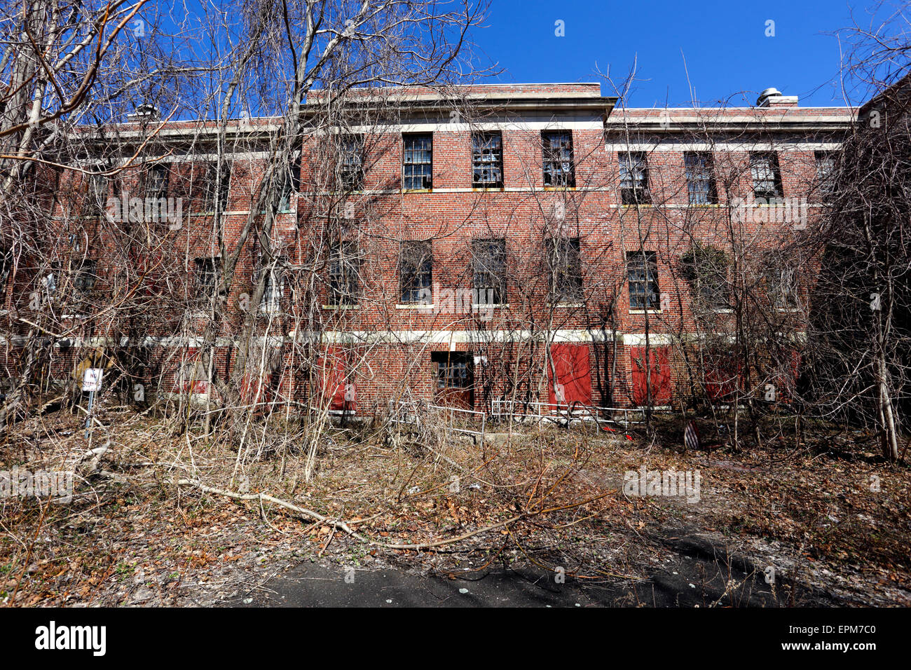 Abandoned Psychiatric Hospital Kings Park Long Island New York Stock