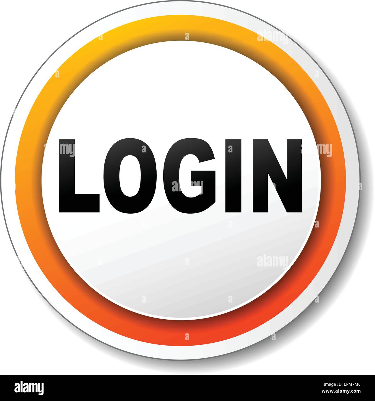 illustration of white and orange icon for login Stock Vector