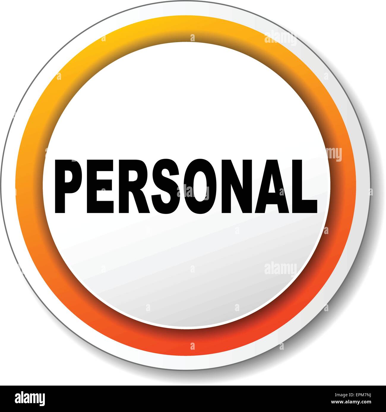 illustration of white and orange icon for personal Stock Vector