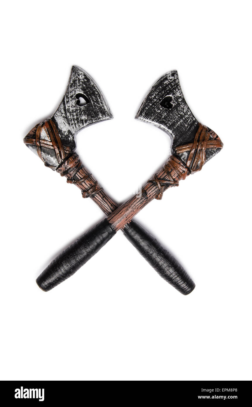 Axe isolated on the white background Stock Photo - Alamy