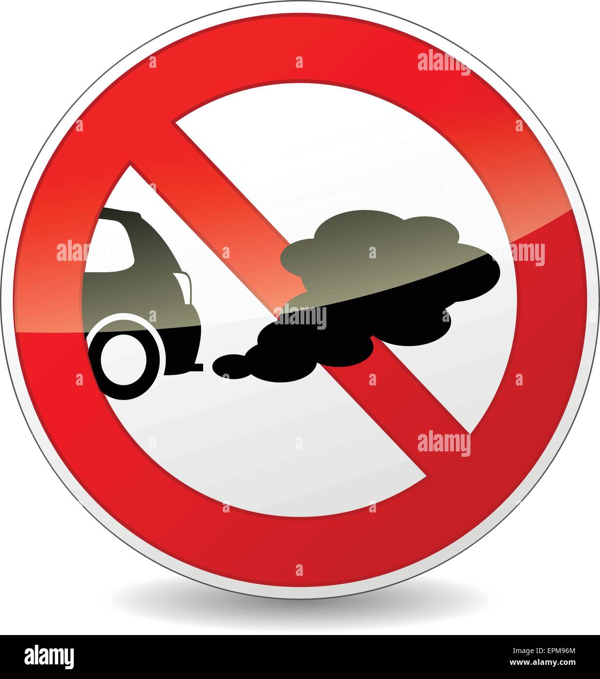 illustration of no smoking cars circle sign Stock Vector