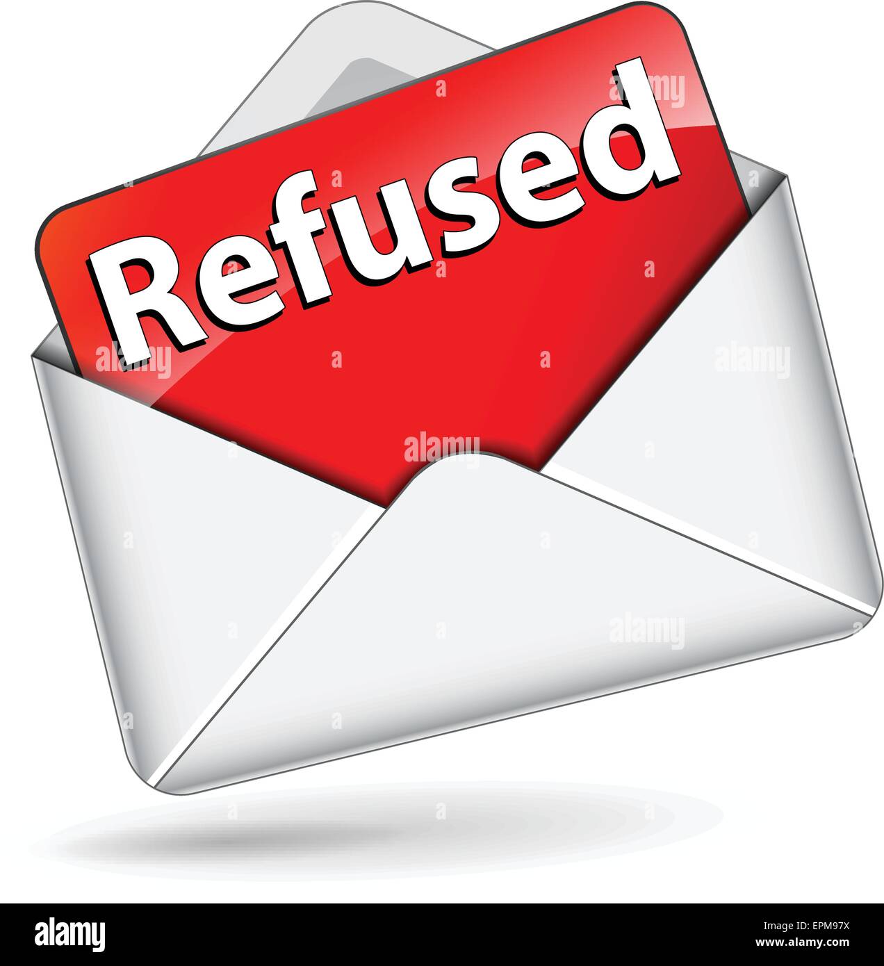 illustration of red refused message in envelope Stock Vector Image