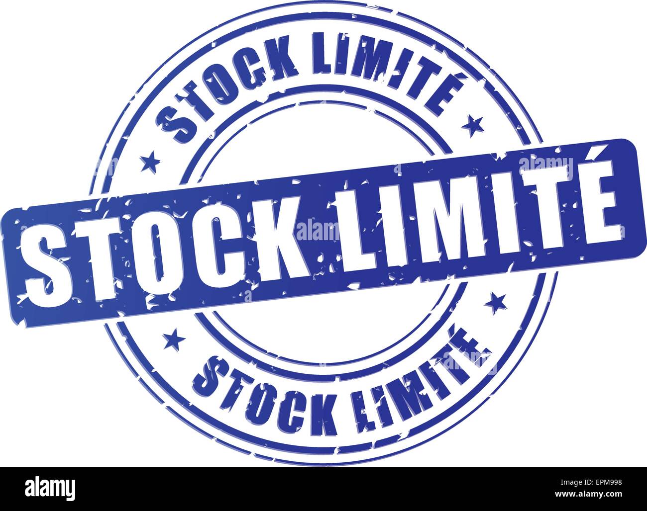 french translation for limited stock blue stamp icon Stock Vector Image