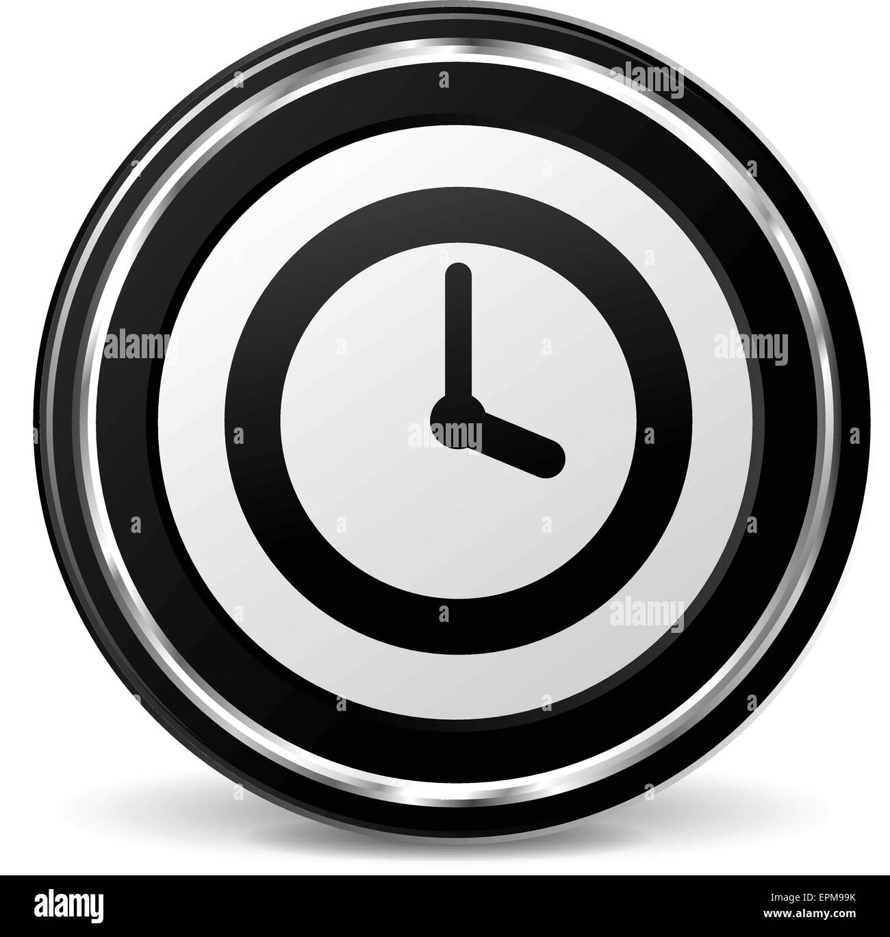illustration of black and chrome icon for time Stock Vector Image & Art ...