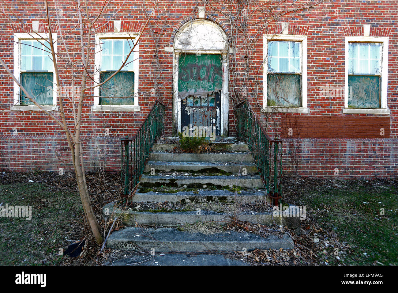 Abandoned Psychiatric Hospital Kings Park Long Island New York Stock