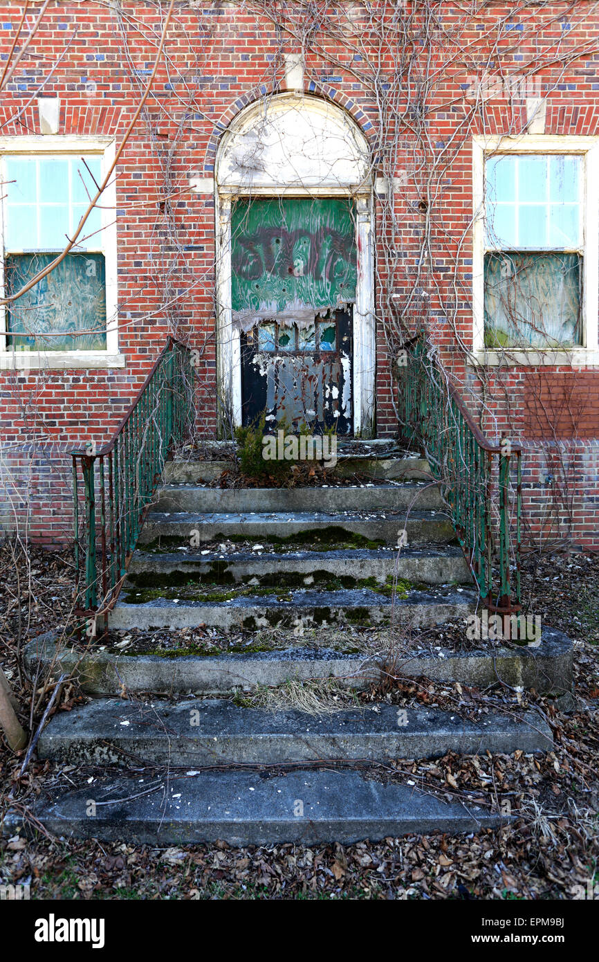 Abandoned Psychiatric Hospital Kings Park Long Island New York Stock