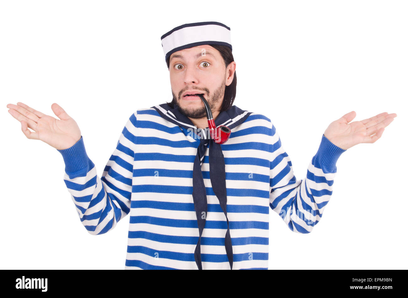 Funny sailor isolated on the white Stock Photo