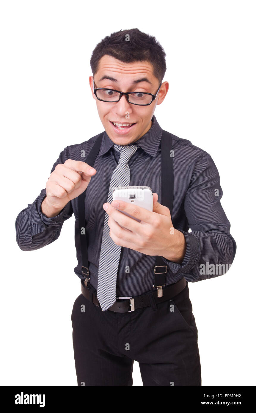 A young man wearing suit isolated on white Stock Photo - Alamy