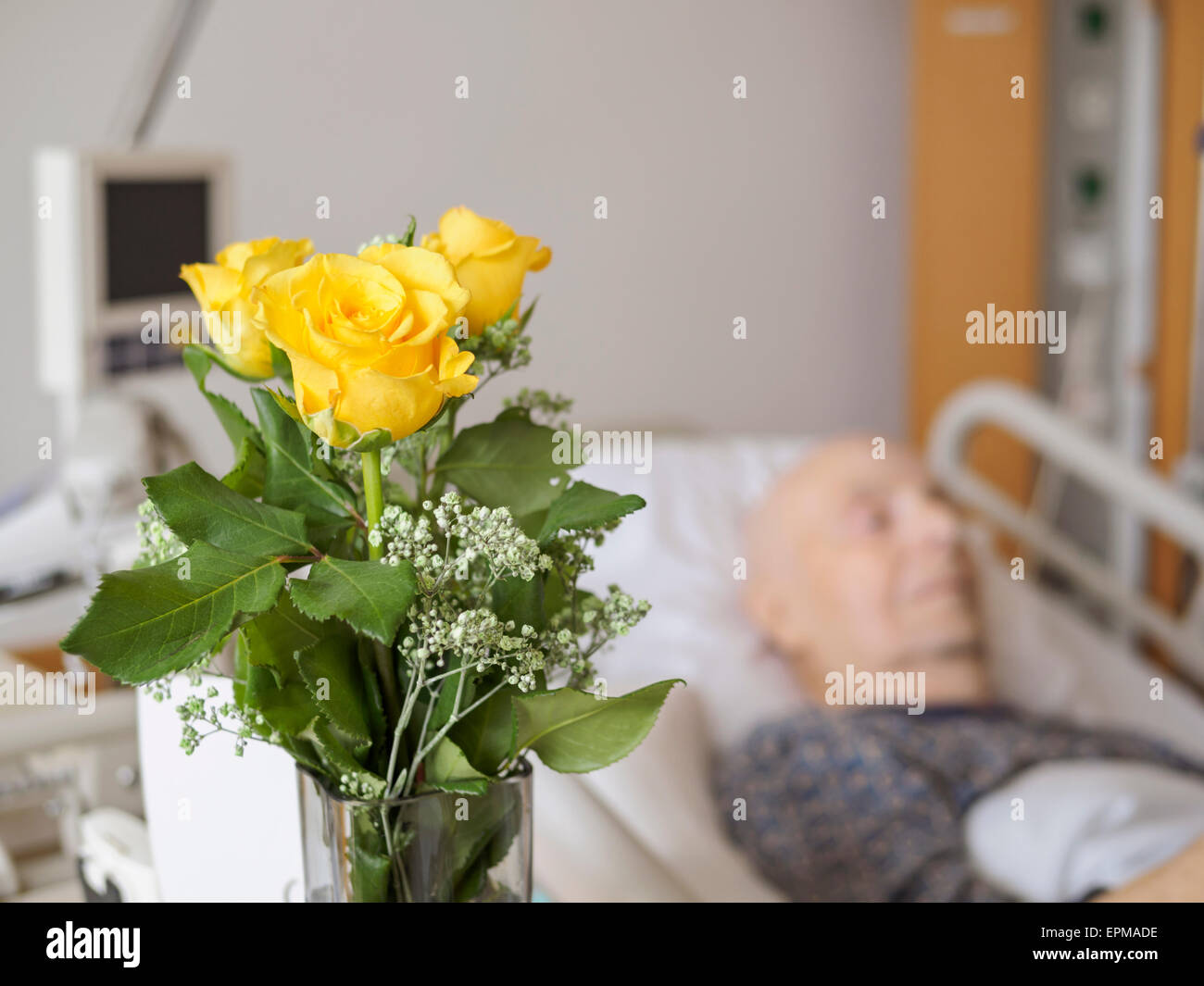 Senior man at palliative care unit Stock Photo