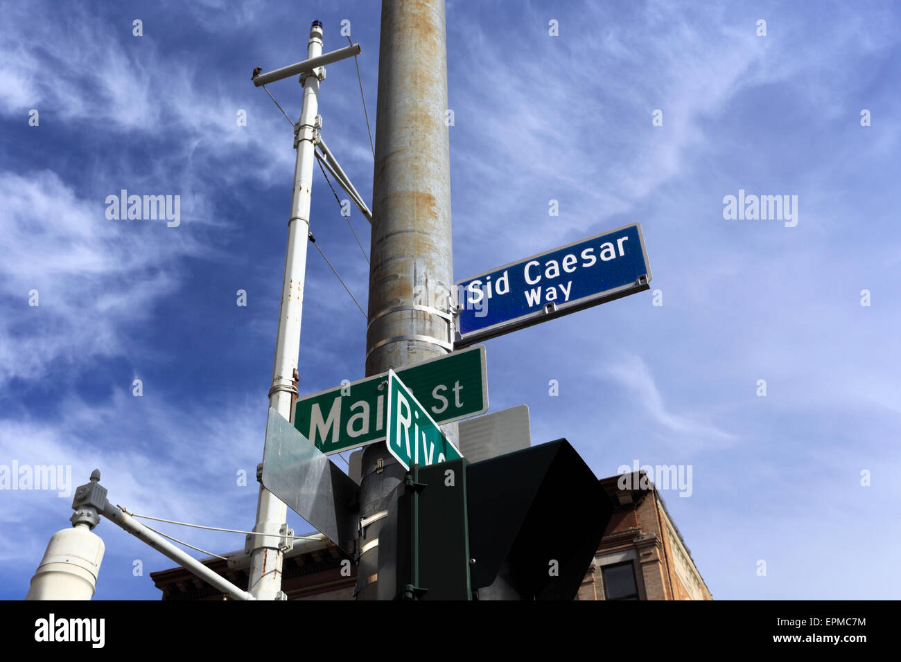 Sid Caesar Way in honor of hometown celebrity Yonkers New York Stock Photo