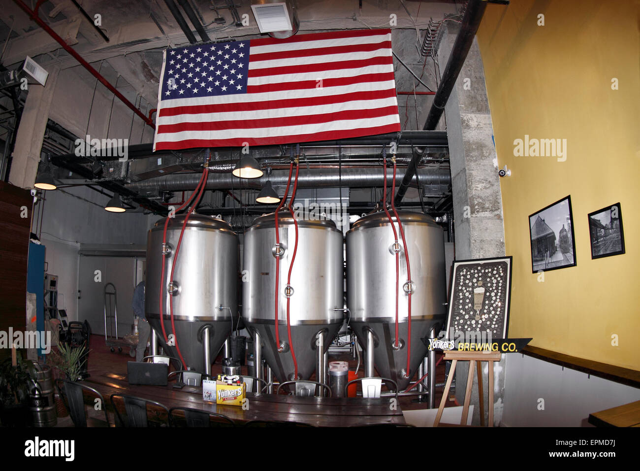 Inside the Yonkers Brewery Micro Brewery Yonkers New York Stock Photo