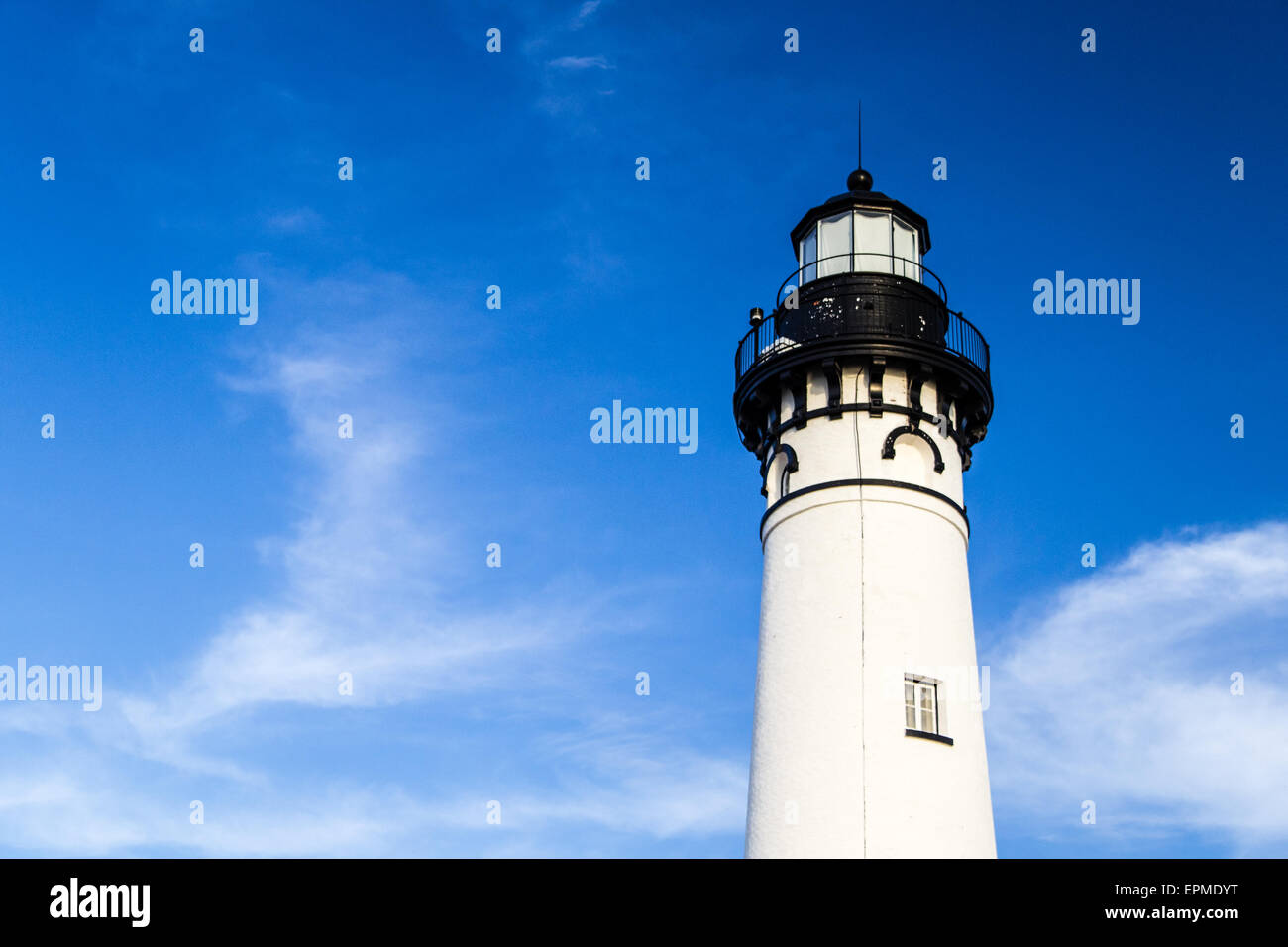 The Au Sable Lighthouse in Pictured Rocks National Lakeshore on the coast of Lake Superior in