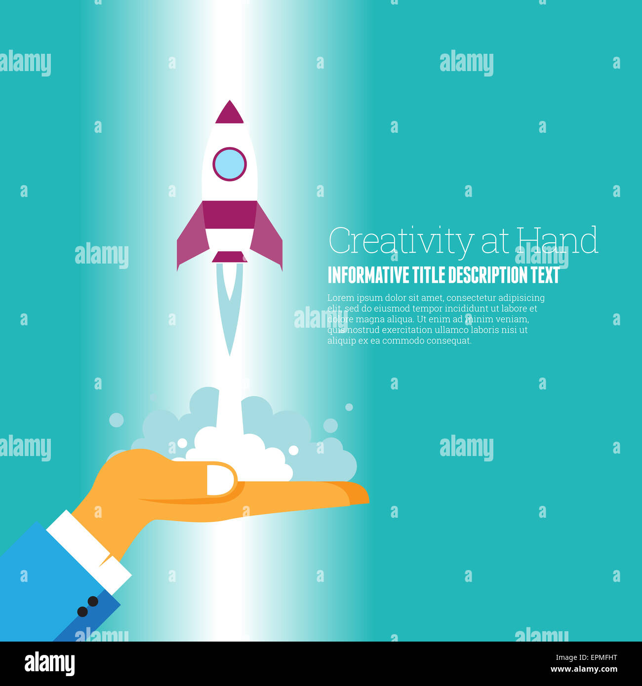 Vector illustration of creativity in hand conceptual design elements ...
