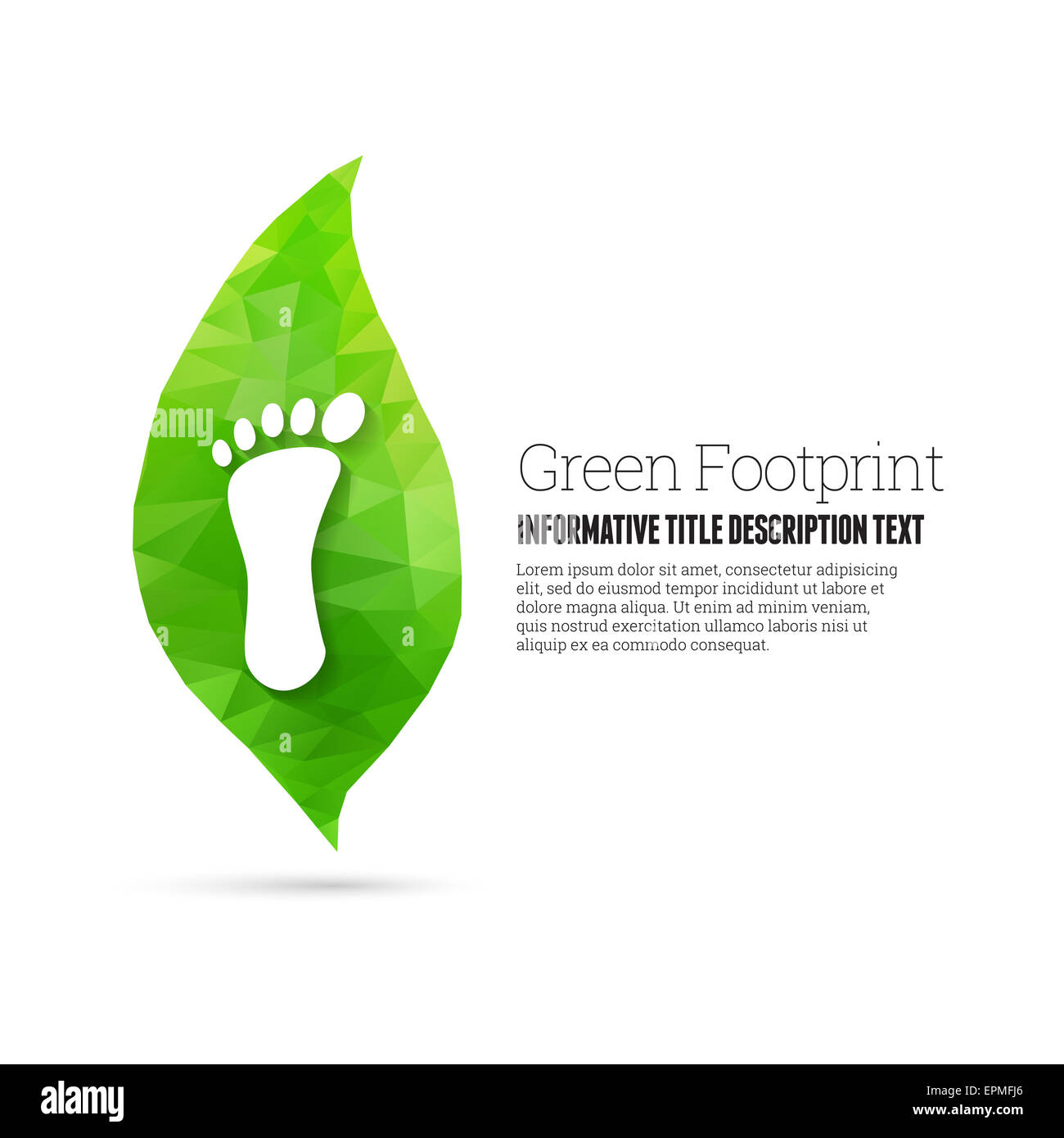 Vector illustration of green footprint conceptual design element Stock