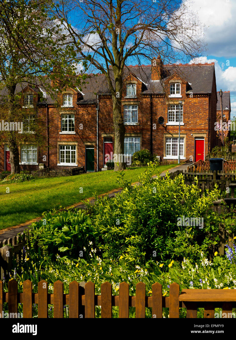Houses in New Bolsover a model village built 1896 for the Bolsover