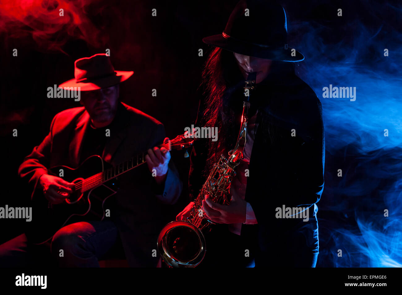 Saxophone and Guitar Stock Photo