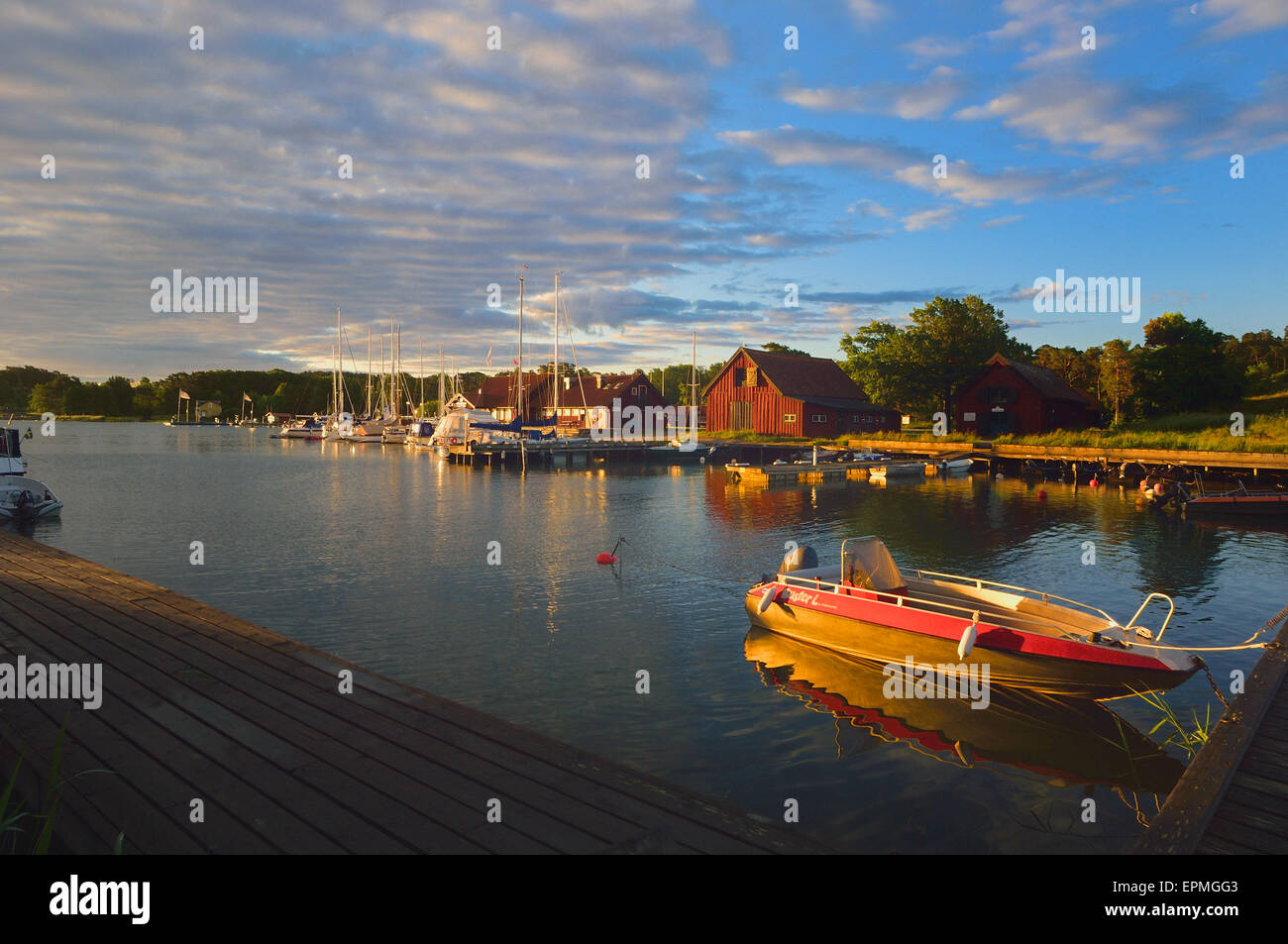 The harbour at Uto Island. Sweden Scandinavia Stock Photo