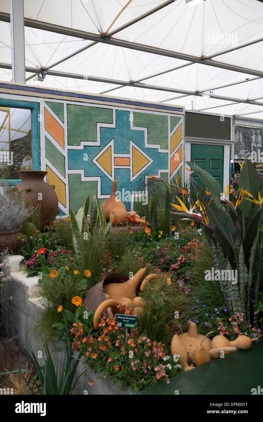 South Africa in Bloom garden at the RHS Chelsea Flower Show 2015 Stock Photo