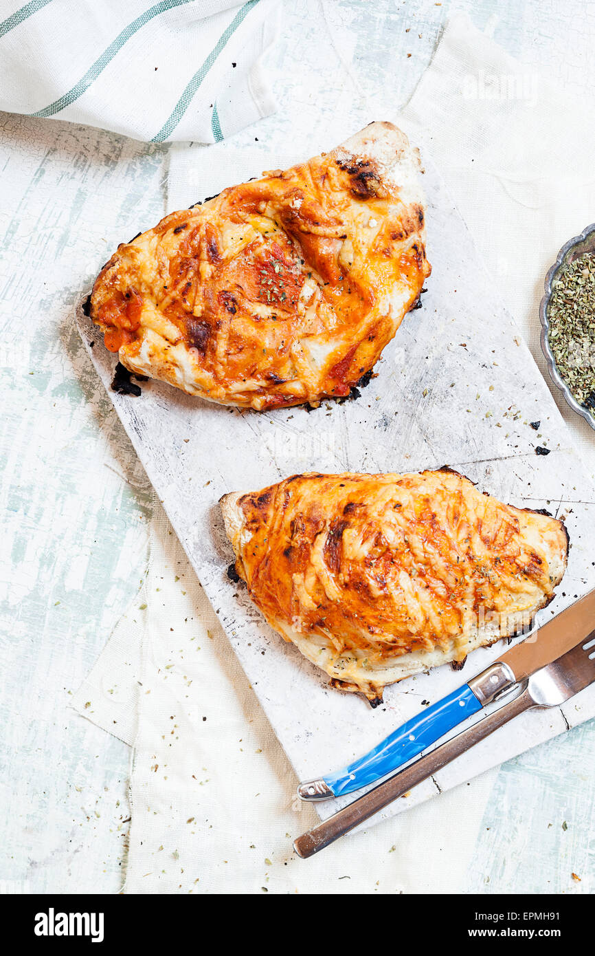 Pizza Calzone, stuffed pizza Stock Photo Alamy