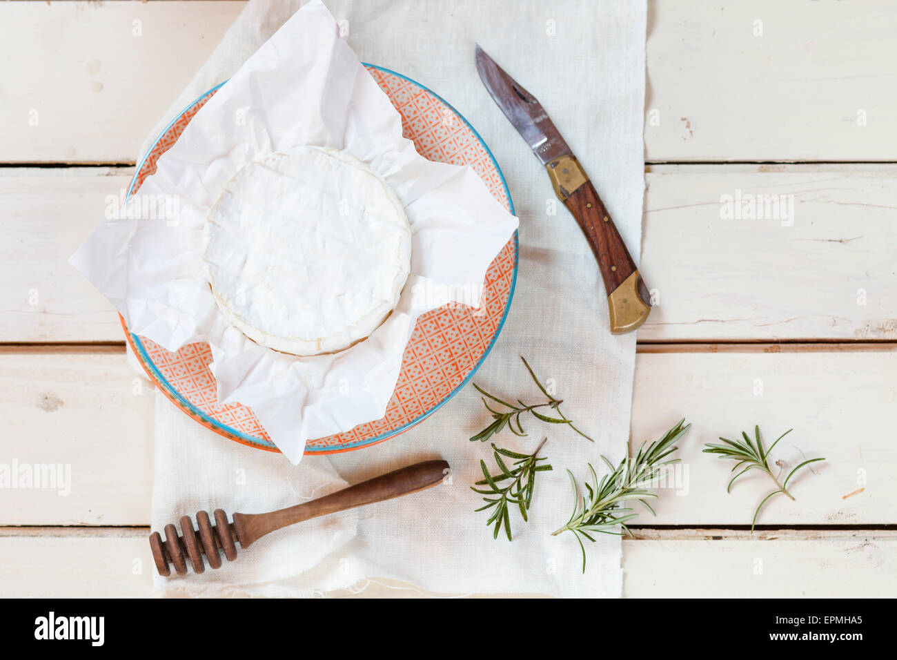 Preparation for baked camembert Stock Photo Alamy