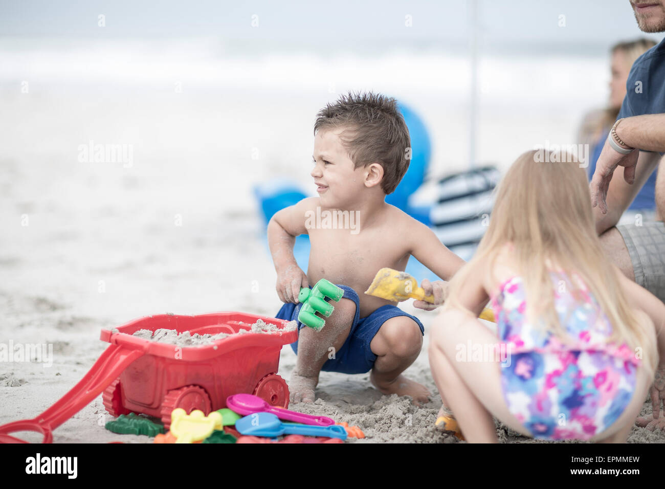 beach playing toys