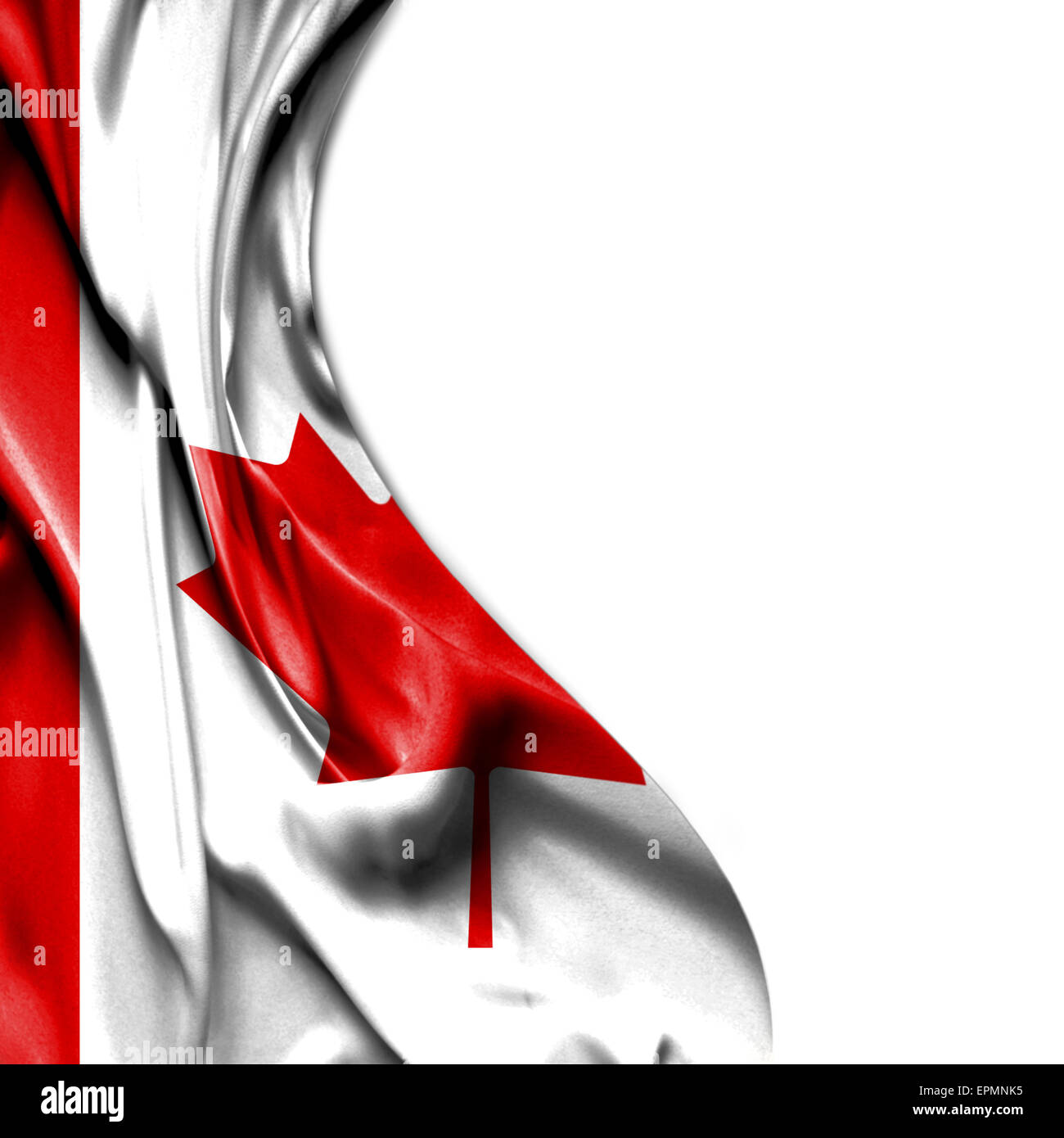 Canada waving silky flag isolated on white background Stock Photo - Alamy