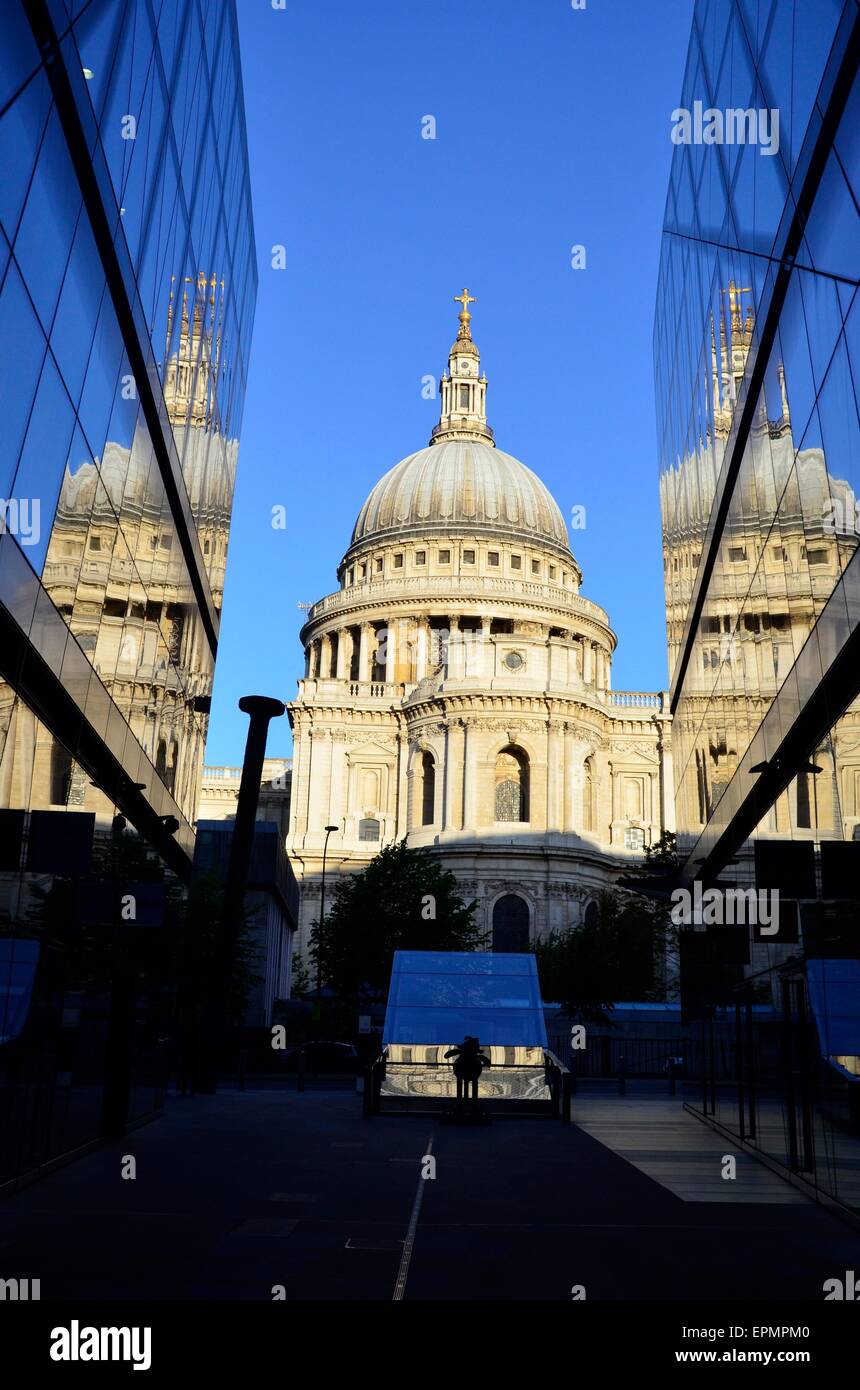 St Paul's Cathedral at Sunrise, The City, London, England, UK Stock Photo