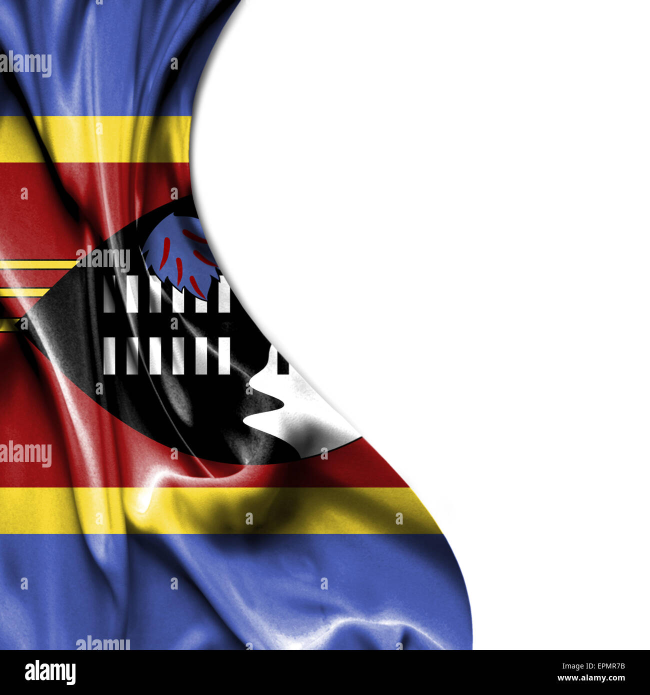 Swaziland waving silky flag isolated on white background Stock Photo ...