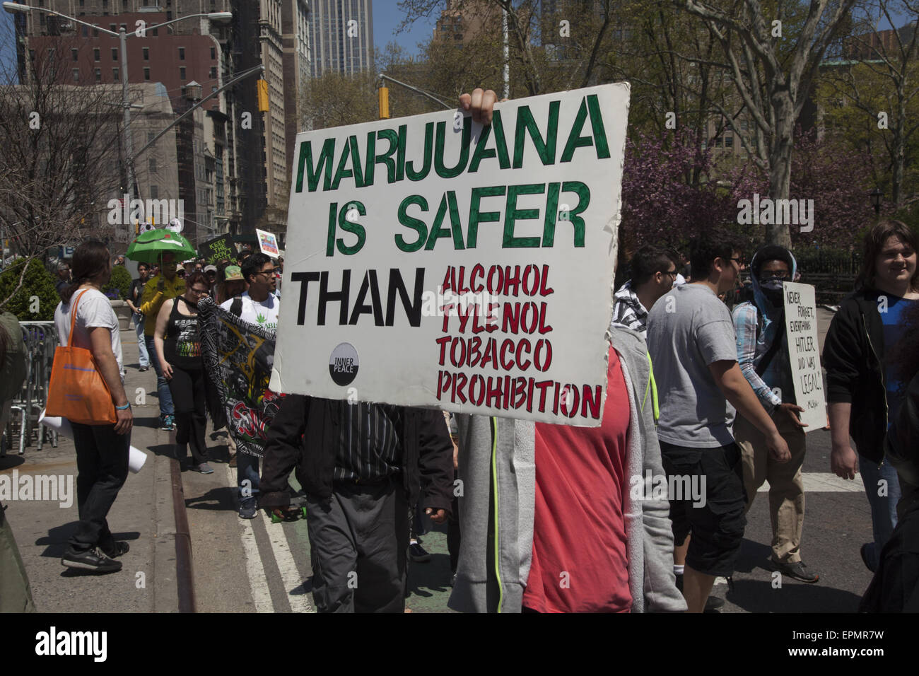 Annual march to legalize Marijuana in New York CIty. Stock Photo