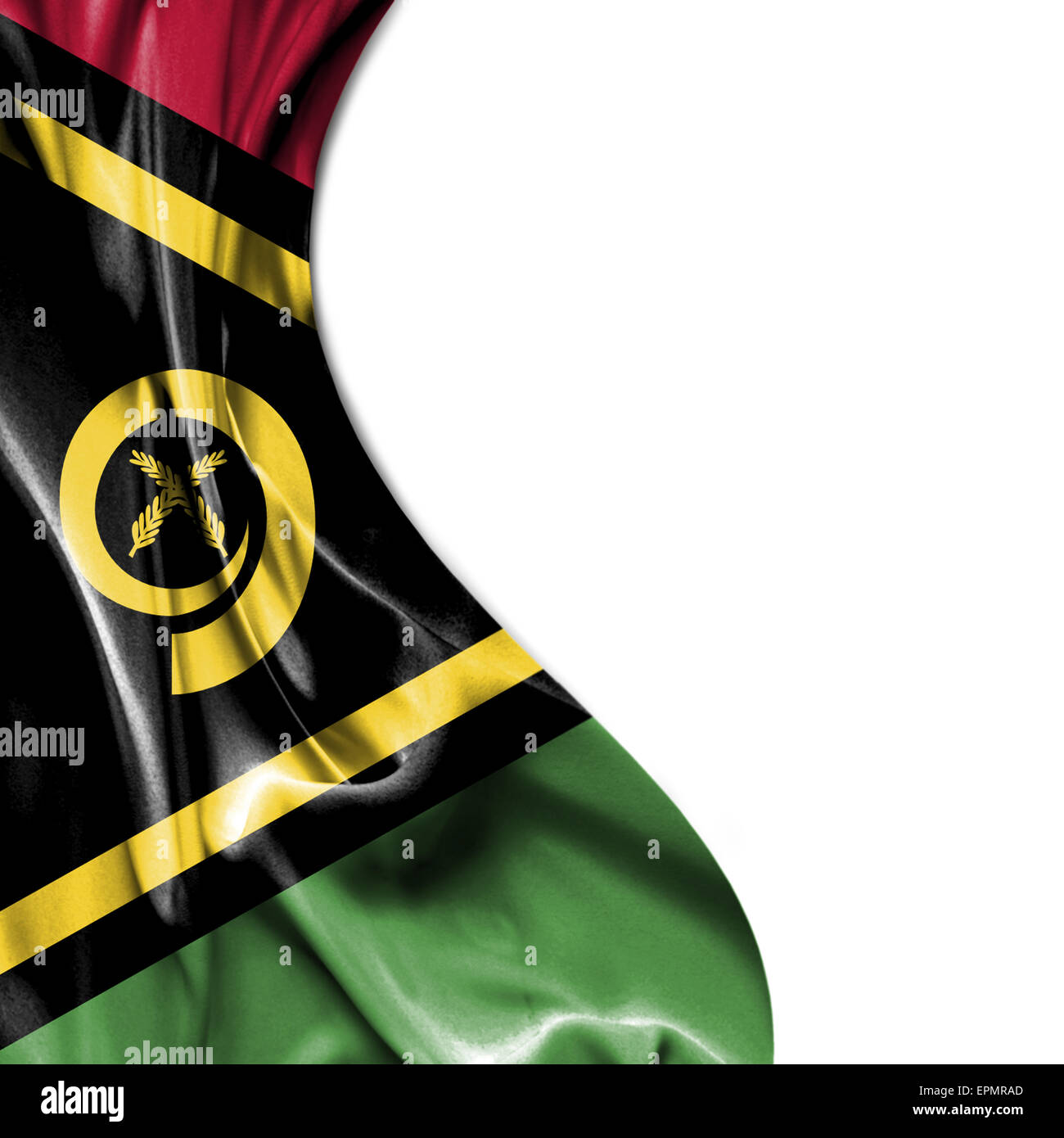Vanuatu waving silky flag isolated on white background Stock Photo - Alamy