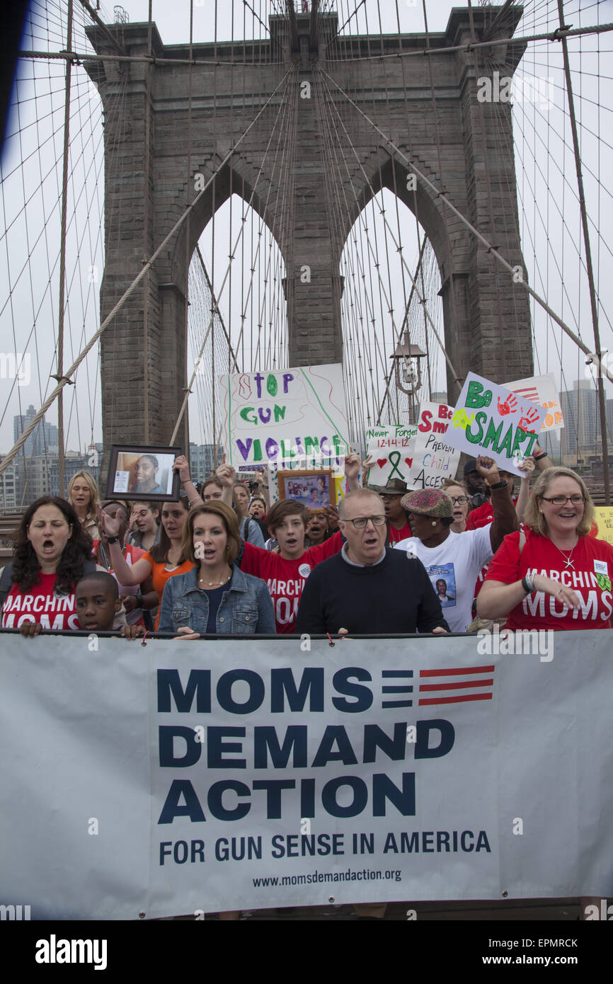 3rd Annual Walk Across The Brooklyn Bridge march and rally against gun violence sponsored by 'Moms Demand Action' Stock Photo