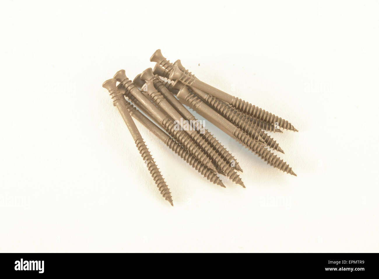 Black drywall screws isolated on white Stock Photo - Alamy