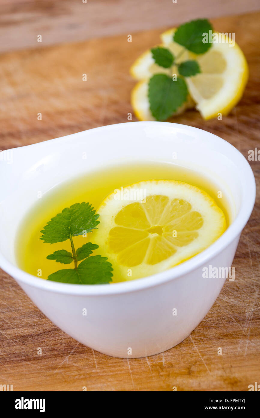 Lemon balm tea closeup Stock Photo Alamy