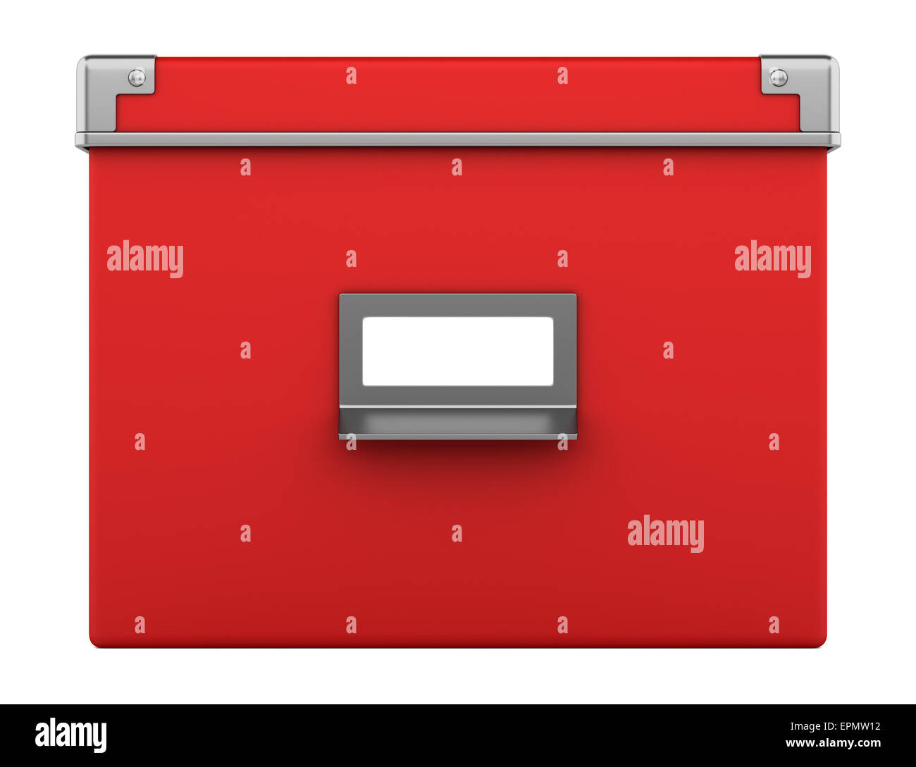 single red office cardboard box isolated on white background Stock ...