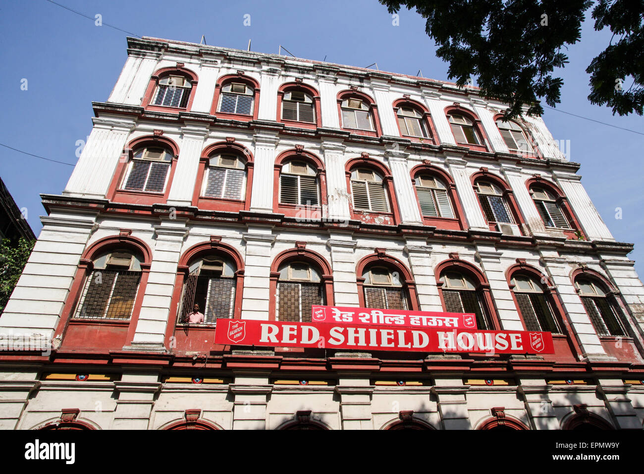 Red Shield House, budget accommodation run by Salvation Army and popular with backpackers. Close to The Taj Hotel, four months after terrorist attack on this city in Coloba area of Mumbai/ Bombay, India's economic powerhouse and capital of Maharashtra State, India, Asia. Stock Photo