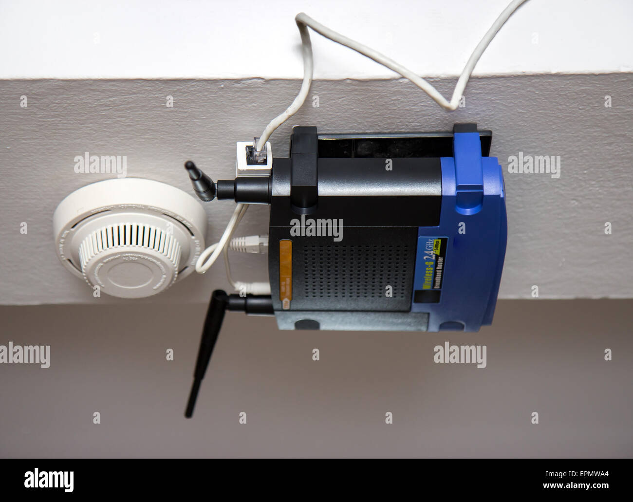 architect Middellandse Zee Paradox router with a smoke detector on the ceiling in the building Stock Photo -  Alamy