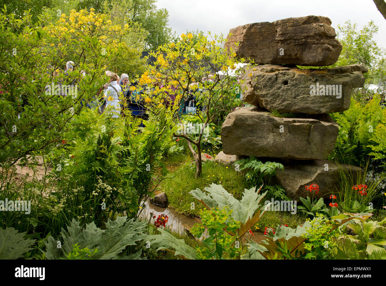 London, UK May, 19, 2015 The Laurent Perrier Chatswoth Garden, winner of the best show garden award, desiged by Dan Pearson at The RHS Chelsea Flower Show Stock Photo