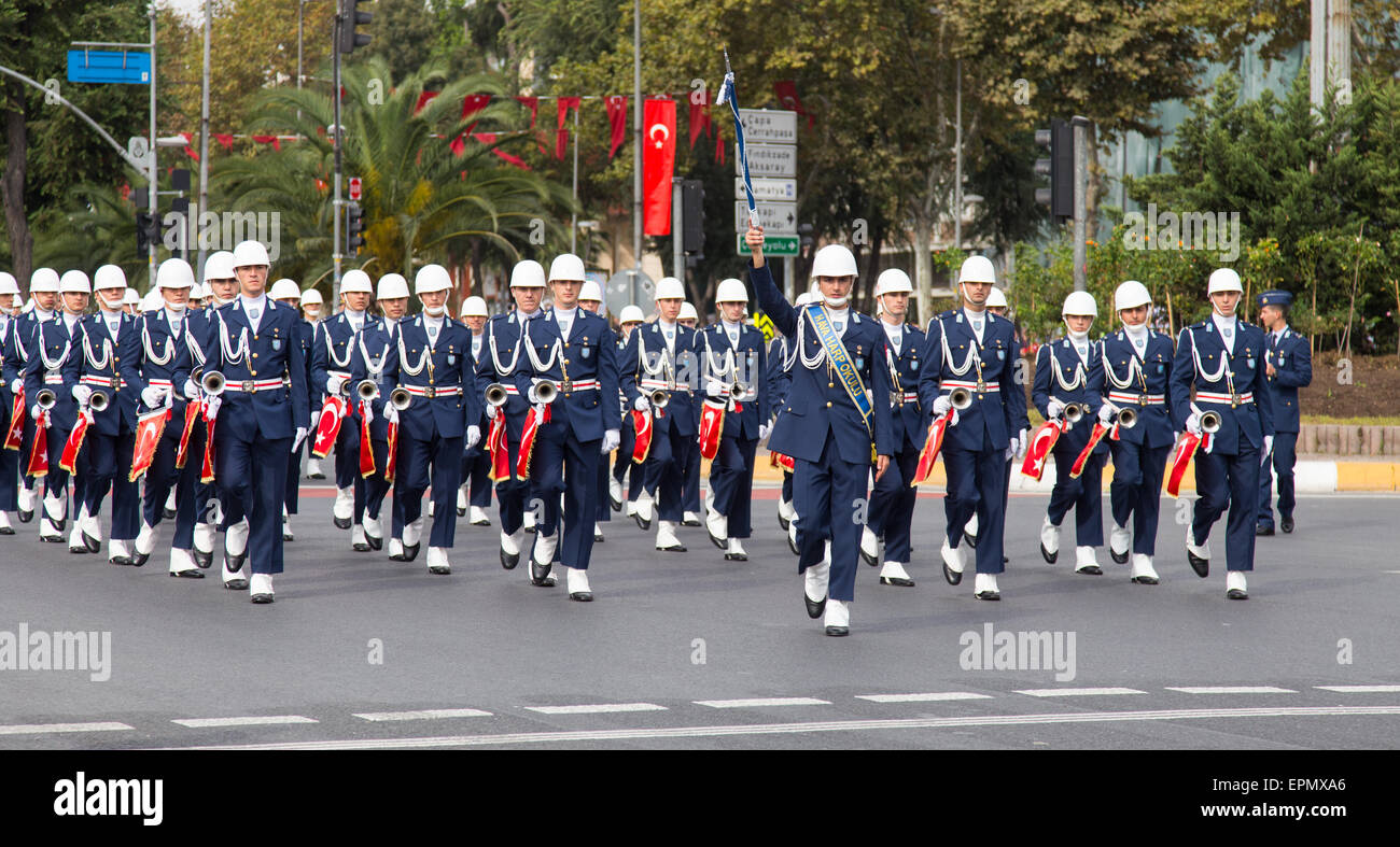 ISTANBUL TURKEY OCTOBER 29 2014 Soldiers march Vatan Avenue during 29 October Republic Day celebration Turkey Stock Photo