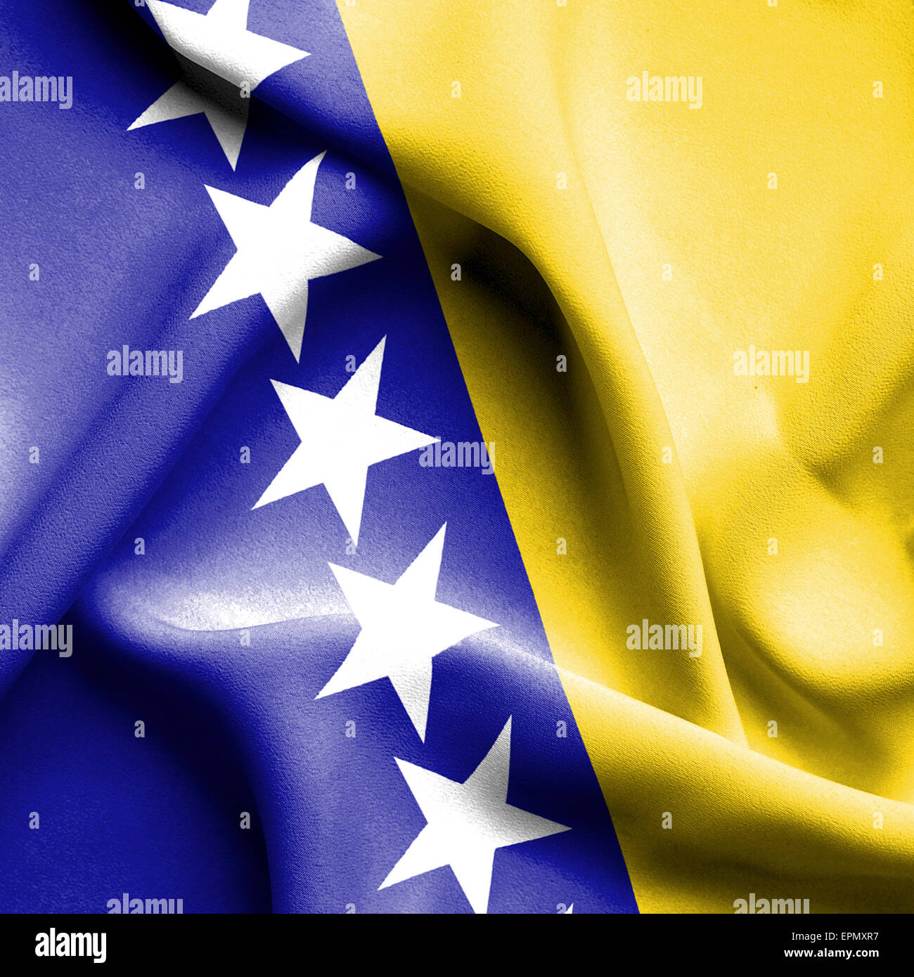 Bosnia and Herzegovina waving flag Stock Photo - Alamy