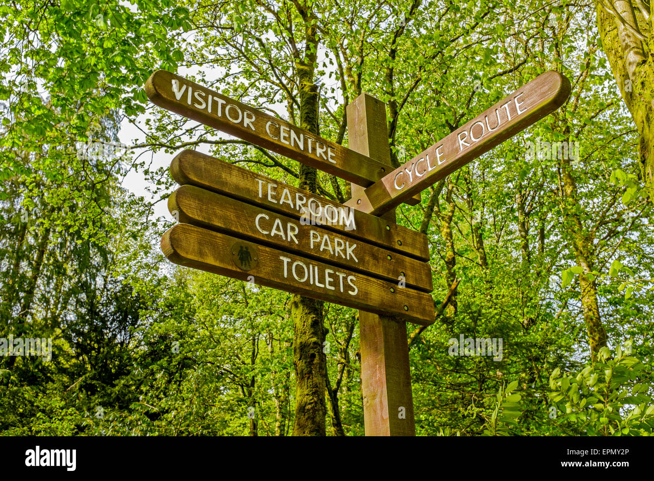 Public information signpost in a public park Stock Photo - Alamy