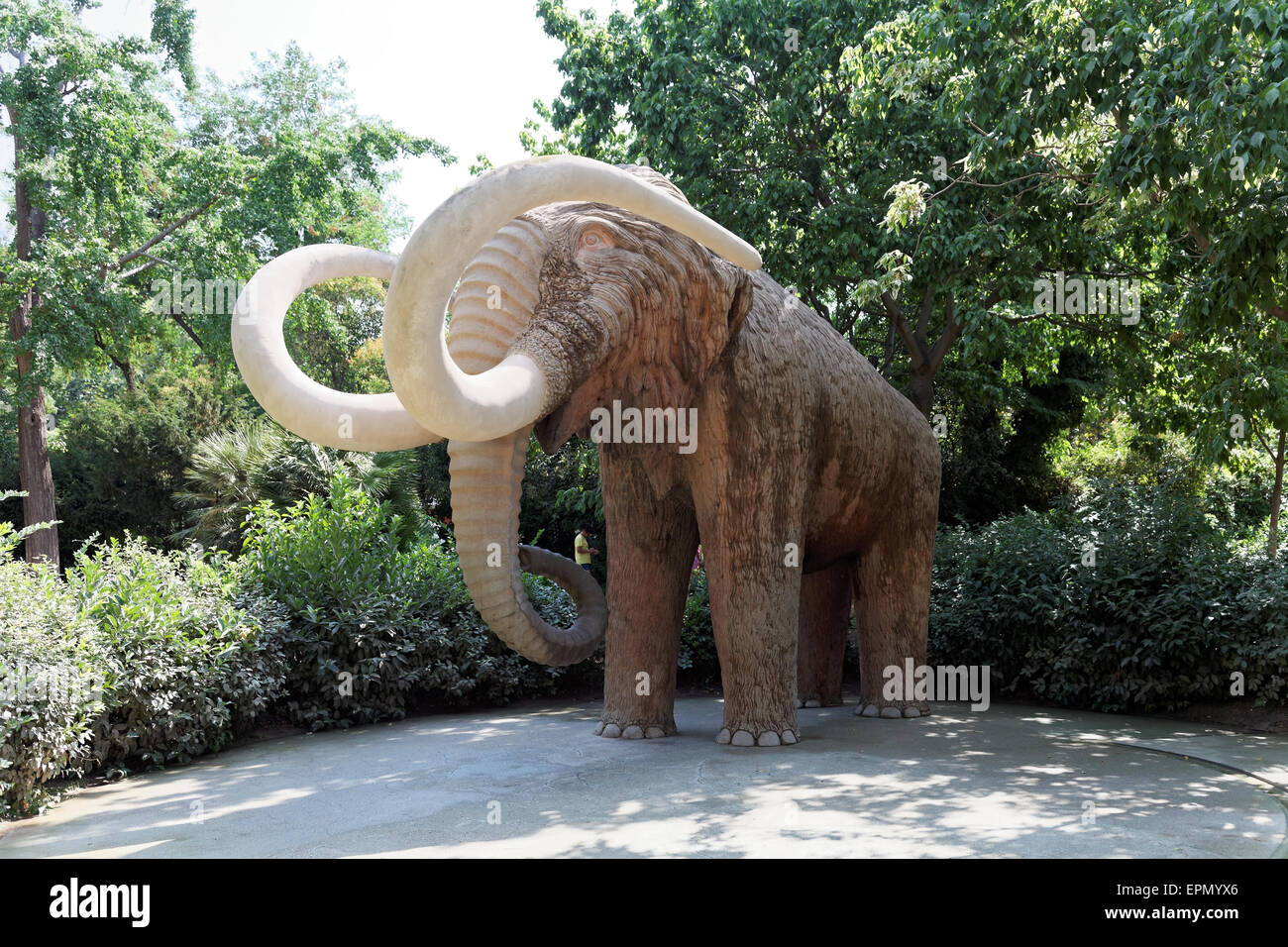 Parc de la Ciutadella Barcelona Catalonia Spain Statue of a mammoth Stock Photo