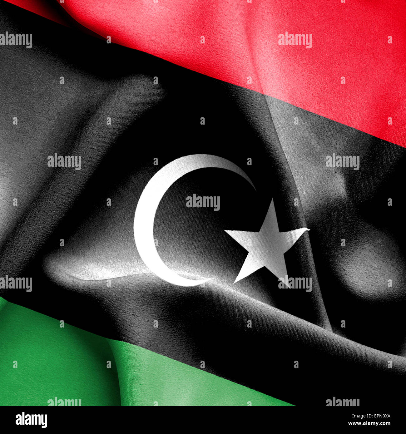 Libya waving flag Stock Photo - Alamy