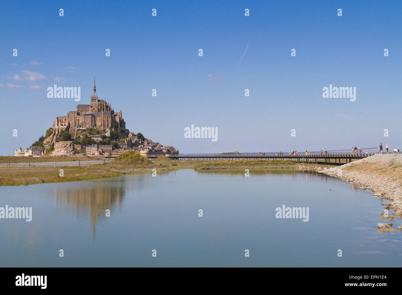 Mont Saint Michel and the new bridge, Normandy France Stock Photo Alamy