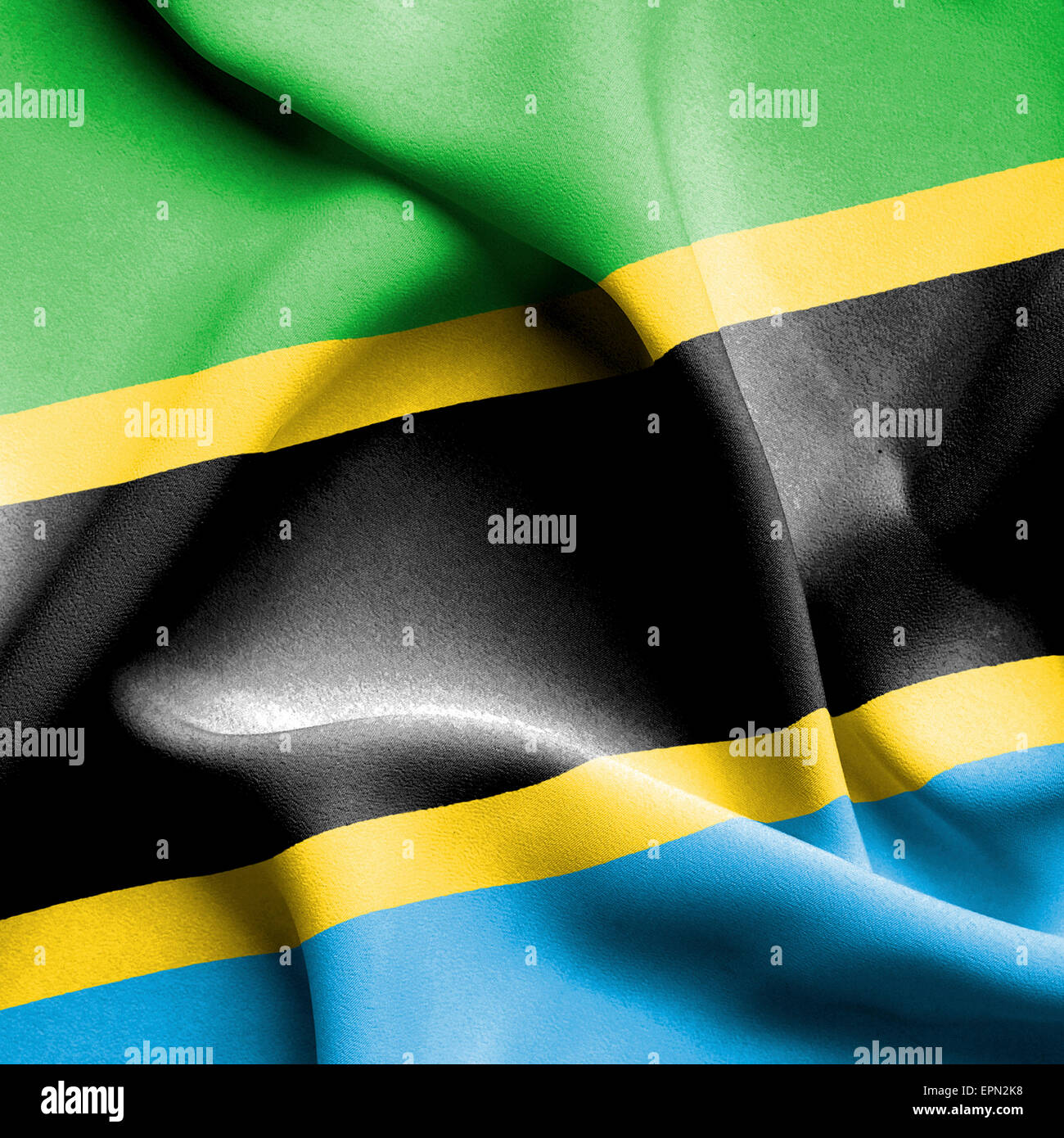 Tanzania waving flag Stock Photo - Alamy