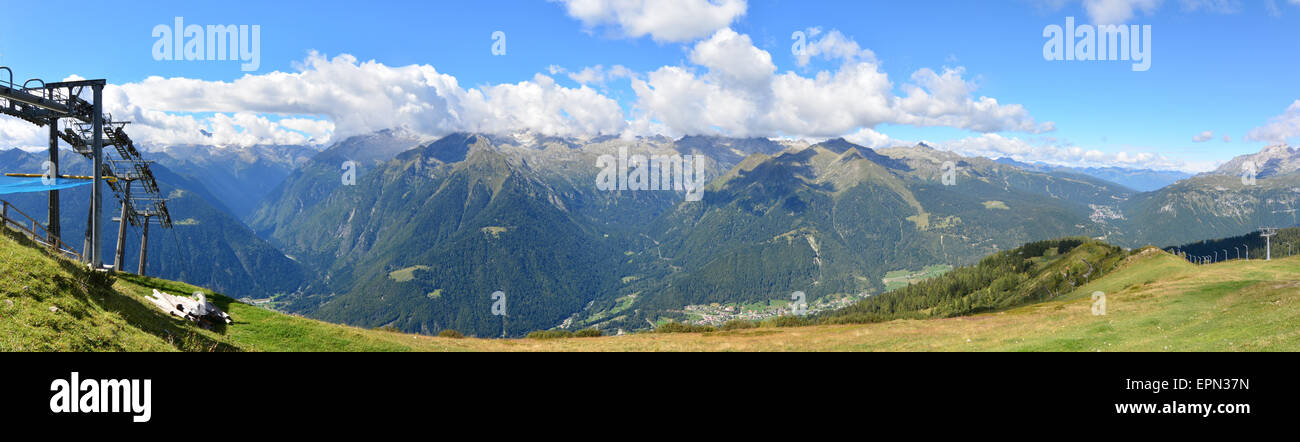 Beautiful panorama from Doss Del Sabion , Pinzolo , Italy Stock Photo