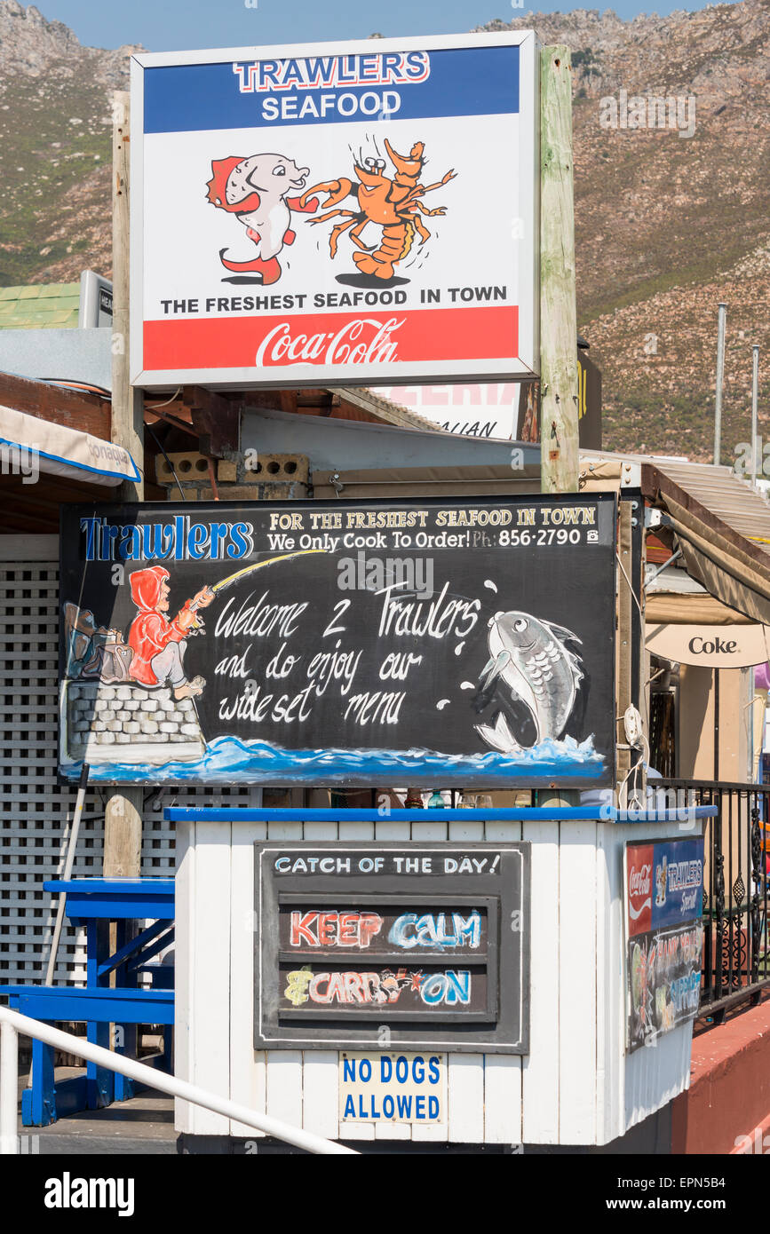 Trawlers Seafood Restaurant, Gordon's Bay, Helderberg District, Cape Peninsula, Western Cape Province, Republic of South Africa Stock Photo